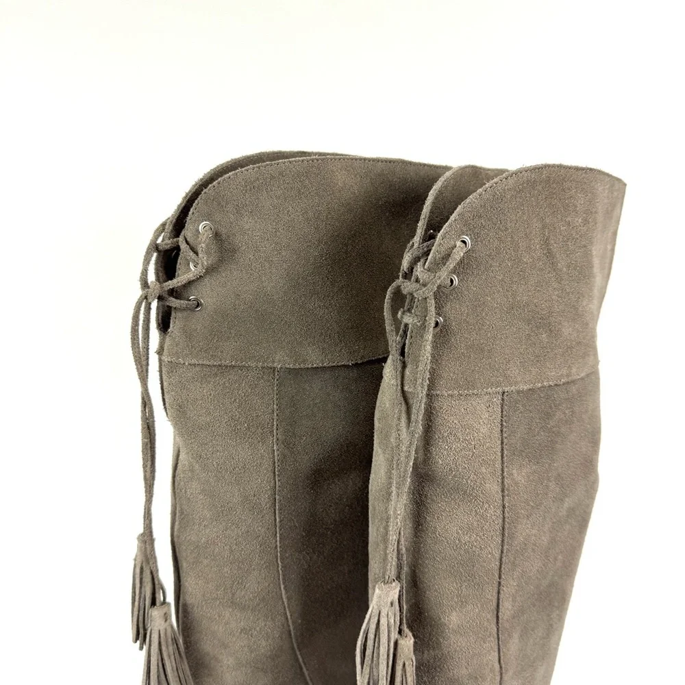 Dr. Scholl's Original Collection Lydia Knee High Boot Grey Brushed Nickel Sz 7.5